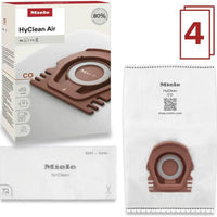 Miele HyClean Air CO Vacuum Cleaner Bags for Miele Guard M1 Vacuum Cleaners, Pack of 4 Vacuum Bags and 1 AirClean Exhaust Filter Miele