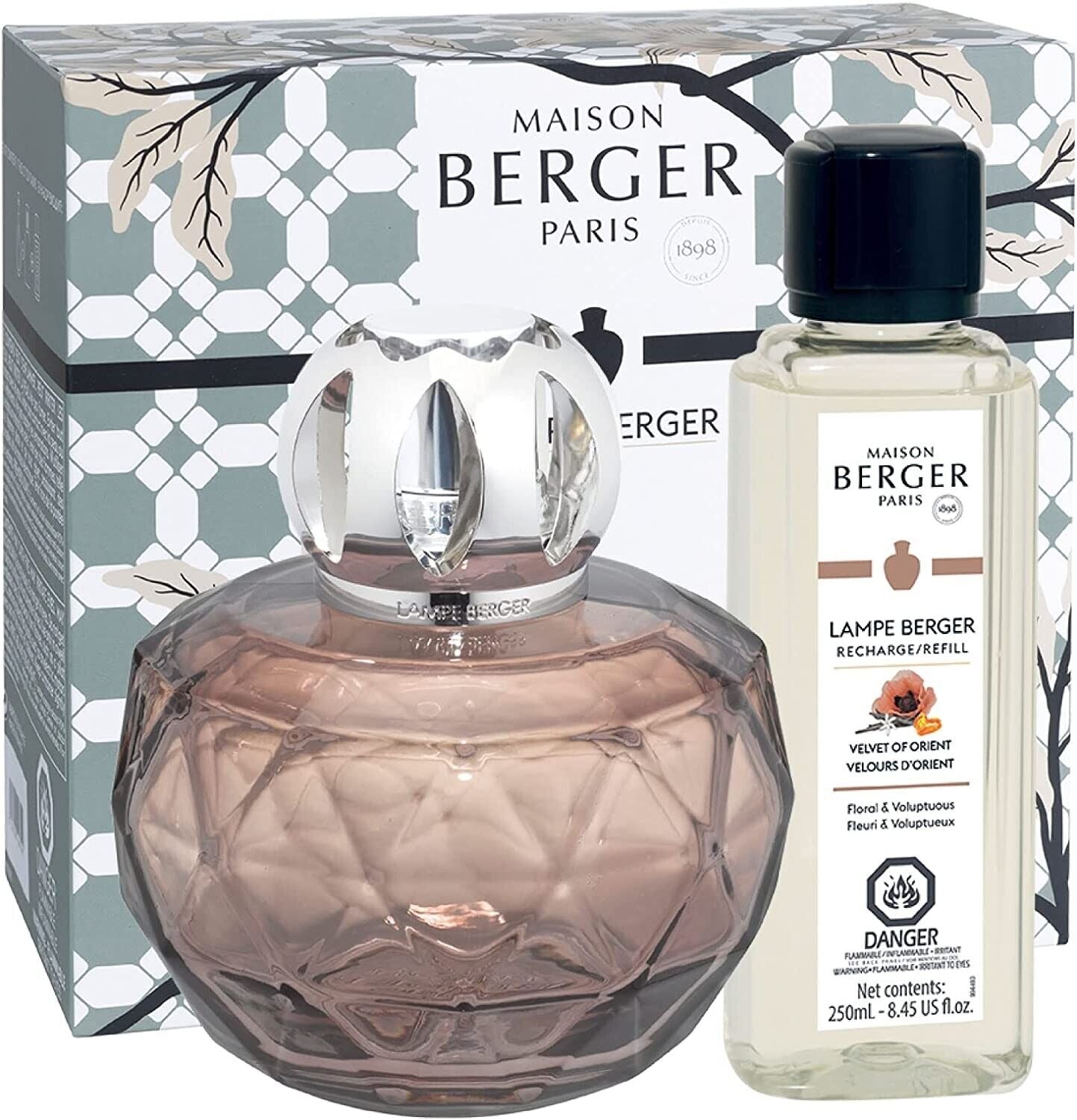Coffret (lampe aromatique/1pcs + recharge/250ml) - Maison Berger Adagio  Green & Velours D'Orient