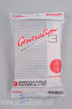KIRBY,GENERATION 3,3PK,UPRIGHT Paper Bags - Ballwinvacuum.com