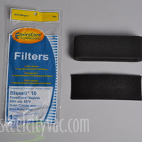 BISSELL STYLE 10,2PK 1 WRAP AROUND FILTER AND 1 POST MOTOR FILTER - Ballwinvacuum.com