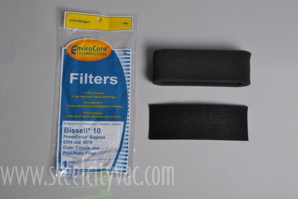 BISSELL STYLE 10,2PK 1 WRAP AROUND FILTER AND 1 POST MOTOR FILTER - Ballwinvacuum.com