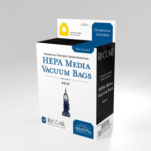 Riccar Charcoal-Lined HEPA Media Bag For R40P, 6 Pk. - Ballwinvacuum.com
