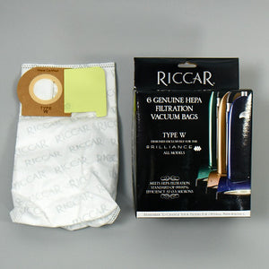 Riccar Brilliance HEPA Bags, 6 Pk. Type W Bags - Ballwinvacuum.com